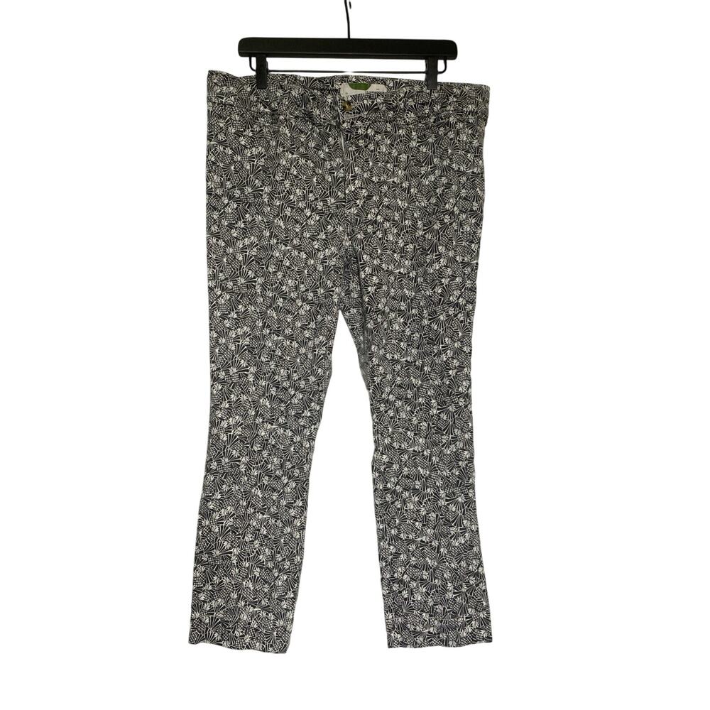 By Anthropologie Pineapple Pants Size 18R Black White Ankle